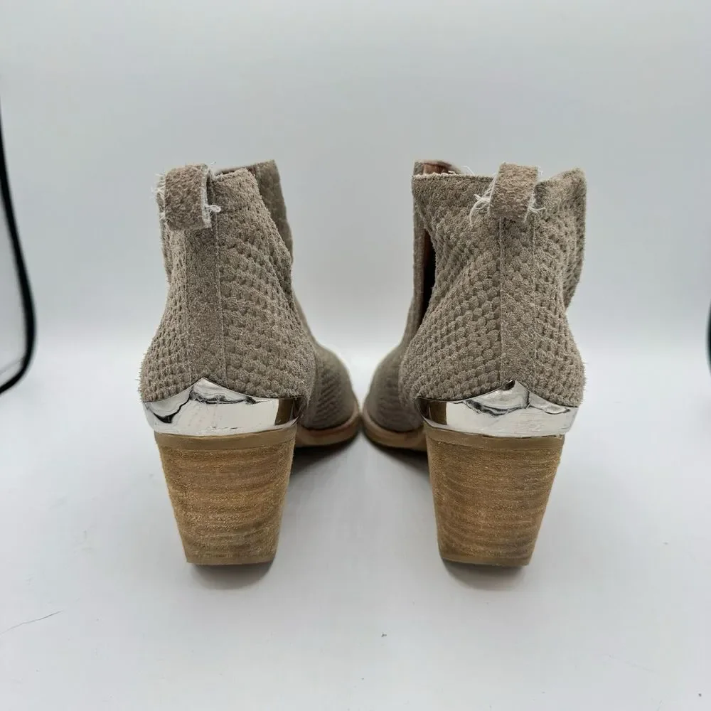 Jeffrey Campbell Cromwell Gray Snake Suede‎ Leather Ankle Boots Bootie Size 8.5
